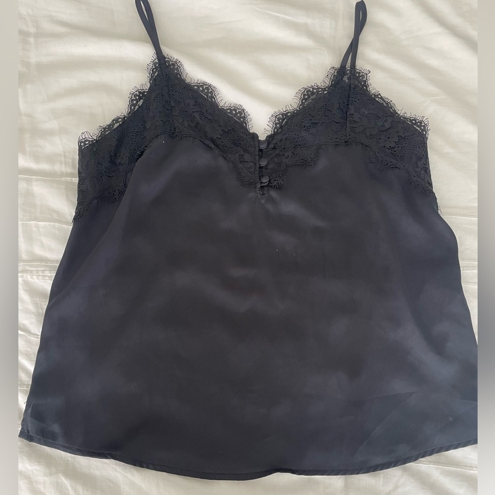 Black silky tank